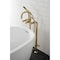 Aqua Vintage CCK8407DX Freestanding Tub Faucet with Supply Line, Stop Valve, Brushed Brass CCK8407DX - alternate 2